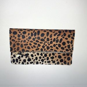 Leopard hair clutch